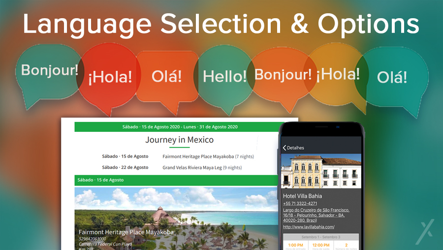 Select a Language Option within Your Itinerary AXUS